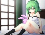  breasts bunny cleavage green_eyes green_hair komimiyako panties short_hair socks underwear wynn yu-gi-oh 