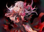  bow breasts dark_matou_sakura dress erect_nipples fate/stay_night long_hair matou_sakura no_bra red_eyes ribbons starpri white_hair 