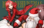  christmas gloves hat love_live!_school_idol_project nishikino_maki pink_eyes red_hair santa_claus santa_costume santa_hat zhouran 