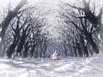  animal forest mori_(m_p_m) nobody original scenic sheep snow tree winter 