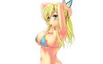  aqua_eyes blonde_hair boku_wa_tomodachi_ga_sukunai breasts erect_nipples kashiwazaki_sena photoshop rokko swimsuit tattoo white 