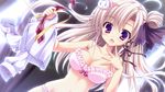  bra game_cg kuon_nagisa long_hair lump_of_sugar nanaroba_hana panties purple_eyes seifuku underwear undressing unmei_senjou_no_phi 