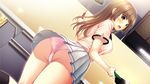  ass blush brown_hair game_cg himawari_to_koi_no_kioku kazuharu_kina long_hair mizuoshi_kana panties seifuku skirt underwear 