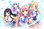  black_hair blonde_hair blue_eyes game_cg giga harvest_overray logo long_hair mikami_riria nironiro ouno_sumi pink_hair purple_eyes red_eyes seifuku tamaki_yuuka twintails white_hair yatsurugi_komachi 