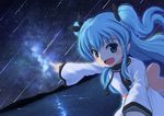  blue_eyes kitayuki night noel_(sora_no_method) sky sora_no_method stars twintails water 