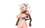  breast_hold breasts dark_skin erect_nipples kantai_collection musashi_(kancolle) nipples photoshop pubic_hair pussy sarashi uncensored unpokotan white 