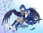  anthropomorphism dress feathers flowers gradient leaves my_little_pony my_little_pony:_friendship_is_magic necklace princess_luna thighhighs tiara wings 