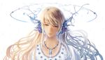  blonde_hair bou_nin brown_eyes headdress necklace original 