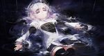  chaika_trabant headdress hitsugi_no_chaika lolita_fashion pink_hair purple_eyes rained skirt thighhighs water zettai_ryouiki 