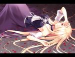  blonde_hair chisa2008 long_hair pandora_(p&amp;d) petals puzzle_&amp;_dragons red_eyes skirt 