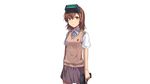  brown_hair goggles gun ido_(teketeke) misaka_imouto seifuku skirt to_aru_kagaku_no_railgun to_aru_majutsu_no_index weapon white yellow_eyes 