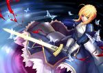  armor blonde_hair blood butterfly dress fate/stay_night green_eyes saber sword weapon yomi_yasou 