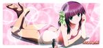  angel_beats! bikini green_eyes logo long_hair nakamura_yuri purple_hair swimsuit 