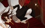  bed blood dress kiryu_zero male matsuri_hino petals vampire vampire_knight weapon yuuki_cross 