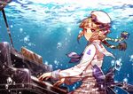  bow braids bubbles hat instrument majiang piano pointed_ears seifuku skirt underwater wadanohara wadanohara_and_the_great_blue_sea water 