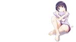  barefoot gokou_ruri ore_no_imouto_ga_konna_ni_kawaii_wake_ga_nai purple_eyes purple_hair signed suzumeko white 