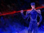  all_male armor bob_(biyonbiyon) fate/stay_night lancer male red_eyes short_hair skintight spear weapon 