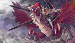  armor dragon fang fire koinzell pointed_ears sword ubel_blatt weapon wings 