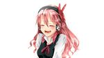  akame_ga_kill! blush camellia candy chelsea_(akame_ga_kill!) headband headphones lollipop pink_hair ribbons white 