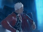  all_male archer bob_(biyonbiyon) dark_skin fate/stay_night male short_hair skintight white_hair 