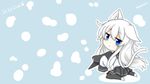  animal_ears blue_eyes catgirl chibi hat hibiki_(kancolle) kantai_collection long_hair seifuku tail white_hair yonerinoko_(banberabu) 