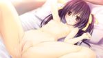 anus asagiri_sakura bed black_hair flat_chest game_cg long_hair navel nipples nude oryou photoshop pretty_x_cation pussy red_eyes spread_legs twintails uncensored 