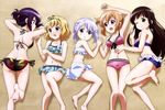  ass bikini blush breasts cleavage gochuumon_wa_usagi_desu_ka? hoto_kokoa kafuu_chino kimiya_ryousuke kirima_sharo scan swimsuit tedeza_rize ujimatsu_chiya wink 