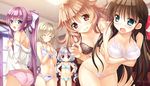  ashishun bra breast_hold breasts cleavage game_cg group kanna_kana kokonoka komagata_yuzuki kouzuka_michi kuragano_sera panties primal_x_hearts sasorigatame tagme tenjindaira_haruhi underwear 