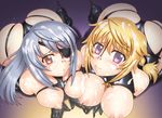  ass blonde_hair bondage breasts charlotte_dunois cum eyepatch gray_hair infinite_stratos laura_bodewig necklace nipples yasuomi 