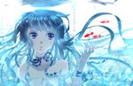  blue_eyes blue_hair choker long_hair original shijuu_hachi underwater water 