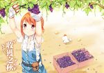  animal braids food fruit gloves hatsunatsu orange_hair original red_eyes short_hair translation_request 