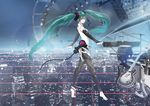  aqua_eyes aqua_hair city guitar hatsune_miku instrument long_hair miku_append nello_(luminous_darkness) twintails vocaloid 