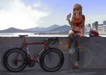  bicycle hitomi_kazuya long_hair tagme thighhighs 