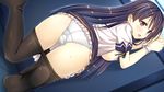  cameltoe erondo game_cg honjou_masato koinaka kudou_mai long_hair panties pantyhose purple_hair seifuku underwear 