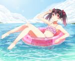  barefoot bikini black_hair love_live!_school_idol_project red_eyes short_hair sunglasses swim_ring swimsuit tazaki_hayato twintails water yazawa_nico 