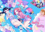  2girls doll love_live!_school_idol_project neki_(wakiko) nishikino_maki shorts socks teddy_bear yazawa_nico 