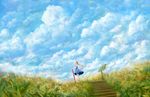  bou_nin clouds dress grass original ponytail scenic sky stairs umbrella 