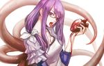  blood glasses kamishiro_rize long_hair purple_eyes purple_hair tokyo_ghoul zhouran 