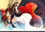  animal_ears brown_hair dress imaizumi_kagerou long_hair mochinu touhou wolfgirl yellow_eyes 