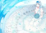  blue_eyes blue_hair flowers maayan original petals rose wedding_attire 