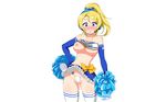  ayase_eri breasts cameltoe cheerleader headphones kyanpero love_live!_school_idol_project nipples photoshop signed thighhighs white 