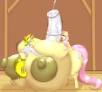  201 2019 anthro anthrofied areola big_breasts blues64 breasts cum equine erection female fluttershy_(mlp) friendship_is_magic horn horse huge_breasts hyper hyper_breasts hyper_penis male male/female mammal mr.pink my_little_pony nipples penis pony sex thick_thighs titfuck unicorn vein white_heart_(oc) 