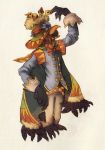  anthro avian black_feathers bow_tie chick clothing feathers feral flower hat jacket kinixuki legend_of_mana male mana_(series) open_mouth pants plant pokiehl shirt square_enix top_hat video_games yellow_feathers 