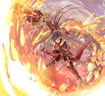  fantasy_earth_zero fire long_hair ryouku solo sword weapon 