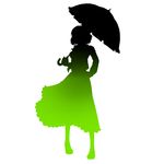  bad_id bad_pixiv_id gradient green hand_on_hip kazami_yuuka kokuten_(weaksound) parasol silhouette simple_background solo touhou umbrella white_background 