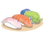  abekawa food in_food kochiya_sanae minigirl nigirizushi odd_one_out parody solo sushi touhou 