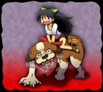  animal dog ganaha_hibiki hamster hamuzou idolmaster idolmaster_(classic) inumi riding scared st_bernard yuutousei 