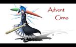  adapted_costume advent_cirno bad_id bad_pixiv_id blood blue_eyes blue_hair bow cirno dress dual_wielding frog gloves hair_bow highres holding keroro keroro_gunsou long_sleeves parody popsicle_stick puffy_sleeves short_hair short_sleeves solo standing sword touhou weapon wings zero_panda 