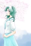  bishoujo_senshi_sailor_moon blue_eyes blush green_hair kaiou_michiru long_hair school_uniform skirt solo wavy_hair 