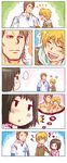  2boys ? acqua_of_the_back blonde_hair blush brown_hair comic hamazura_shiage multiple_boys nobuchi short_hair silent_comic takitsubo_rikou to_aru_majutsu_no_index yaoi 